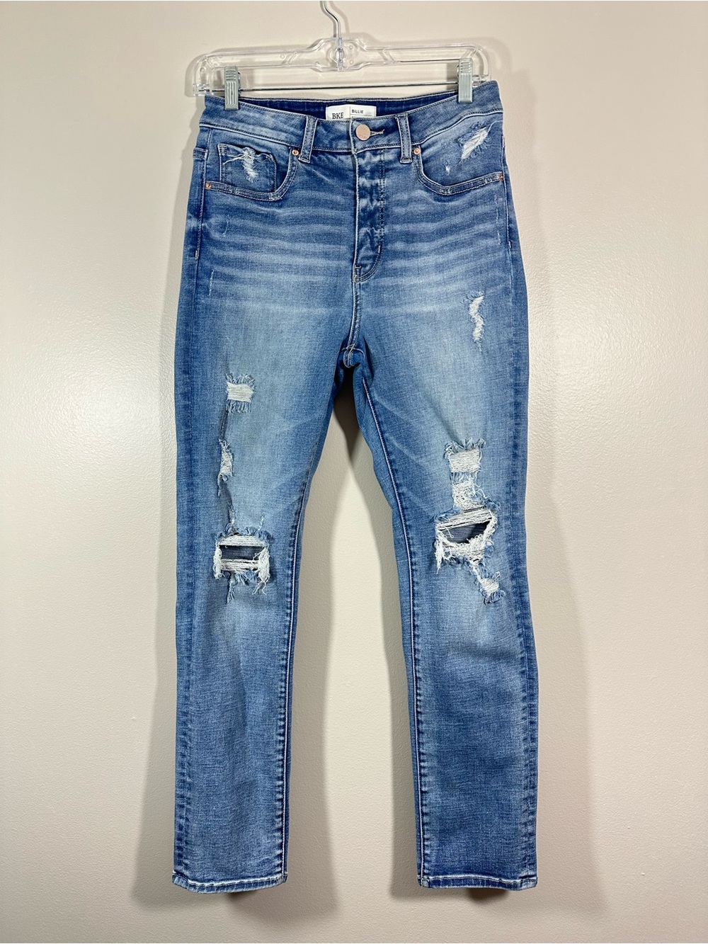 BKE Billie Sz 28 Slim Fit High Rise Distressed Denim Blue Jeans Women’s Casual